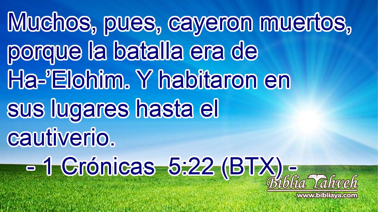 Muchos, pues, cayeron muertos, porque la batalla era de Ha-’Elohim. Y habitaron en sus lugares hasta el cautiverio.