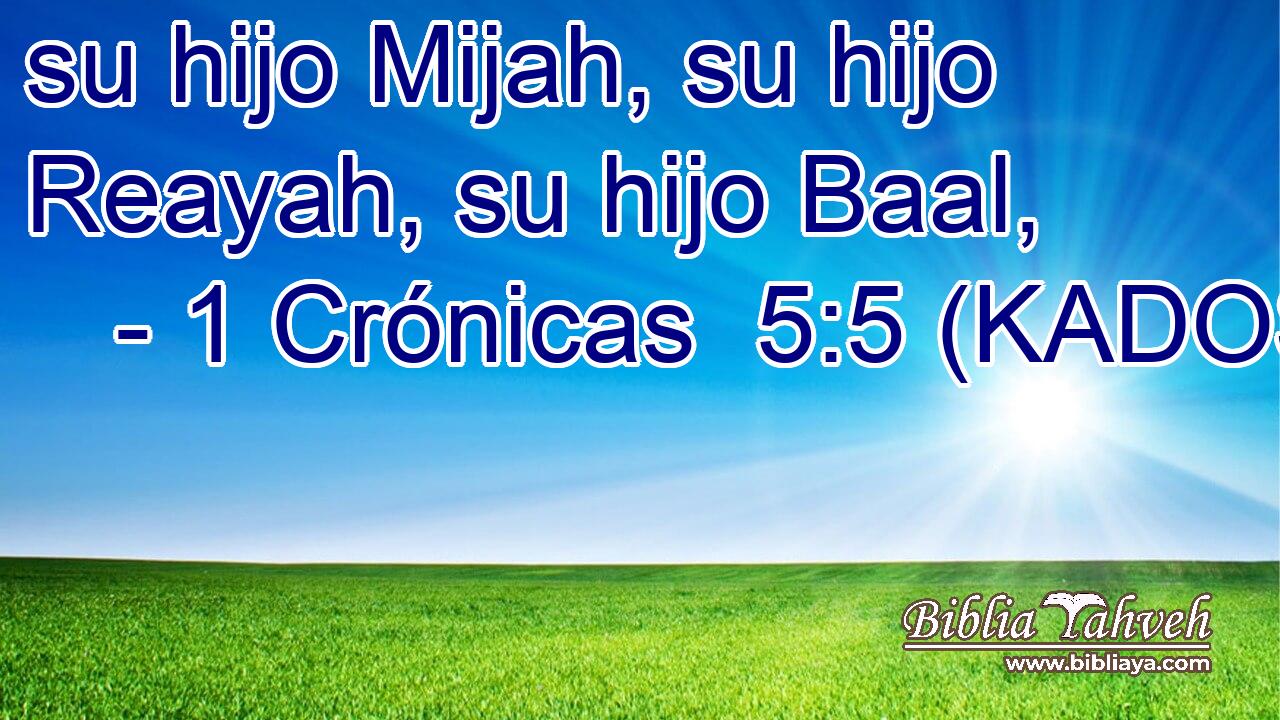  su hijo Mijah, su hijo Reayah, su hijo Baal, 