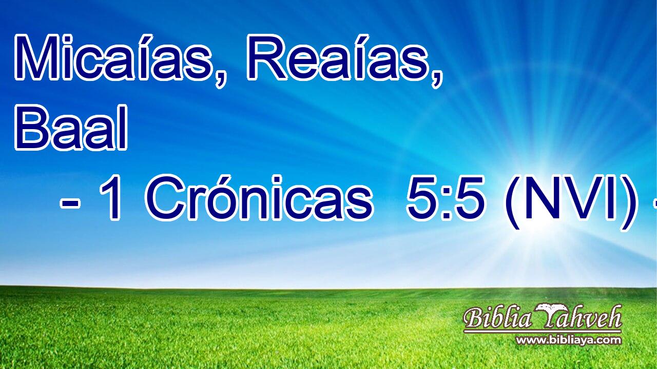  Micaías, Reaías, Baal 