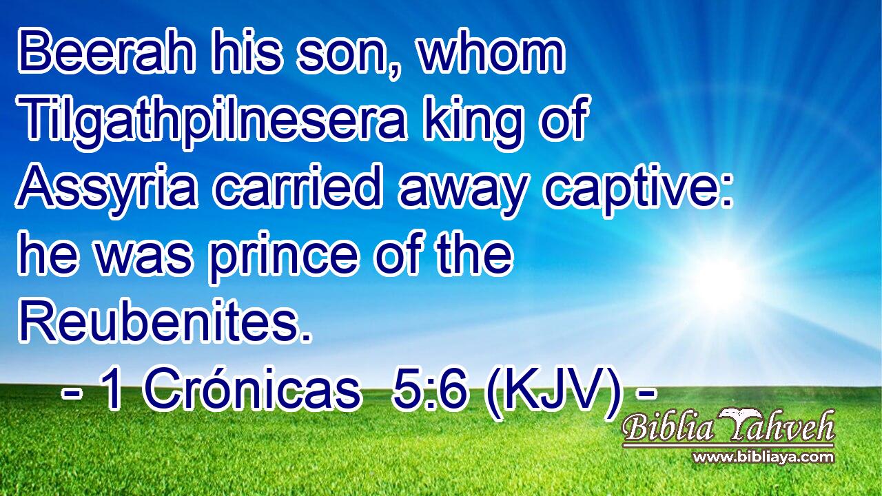 Beerah his son, whom Tilgathpilnesera king of Assyria carried away captive: he was prince of the Reubenites.