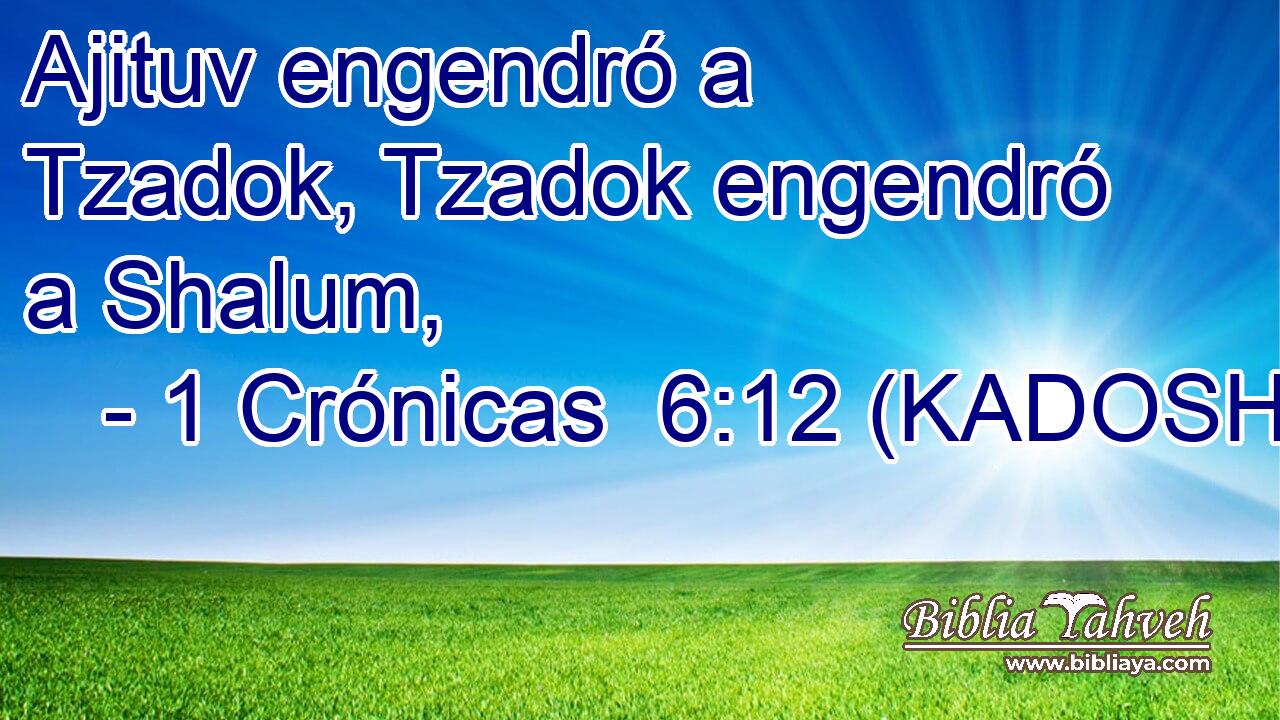  Ajituv engendró a Tzadok, Tzadok engendró a Shalum, 