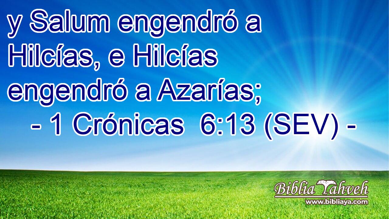 y Salum engendró a Hilcías, e Hilcías engendró a Azarías;