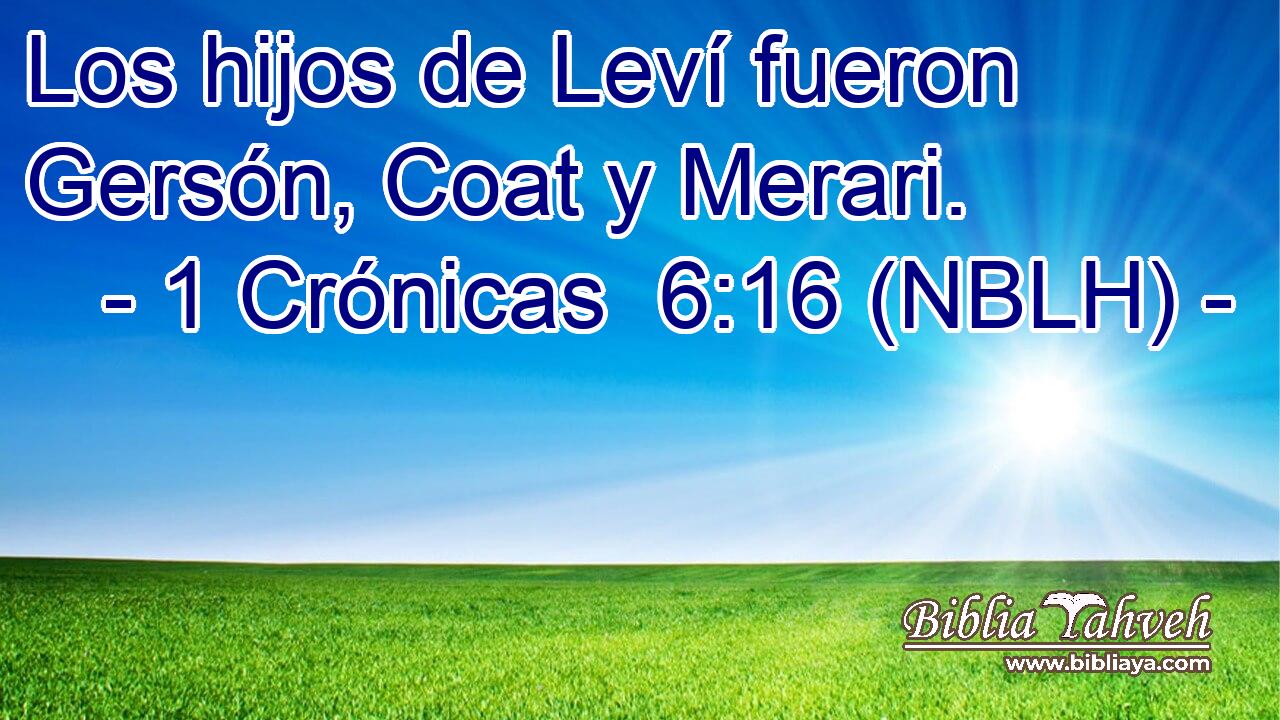  Los hijos de Leví fueron Gersón, Coat y Merari. 