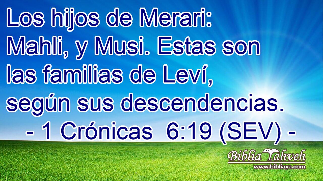 Los hijos de Merari: Mahli, y Musi. Estas son las familias de Leví, según sus descendencias.