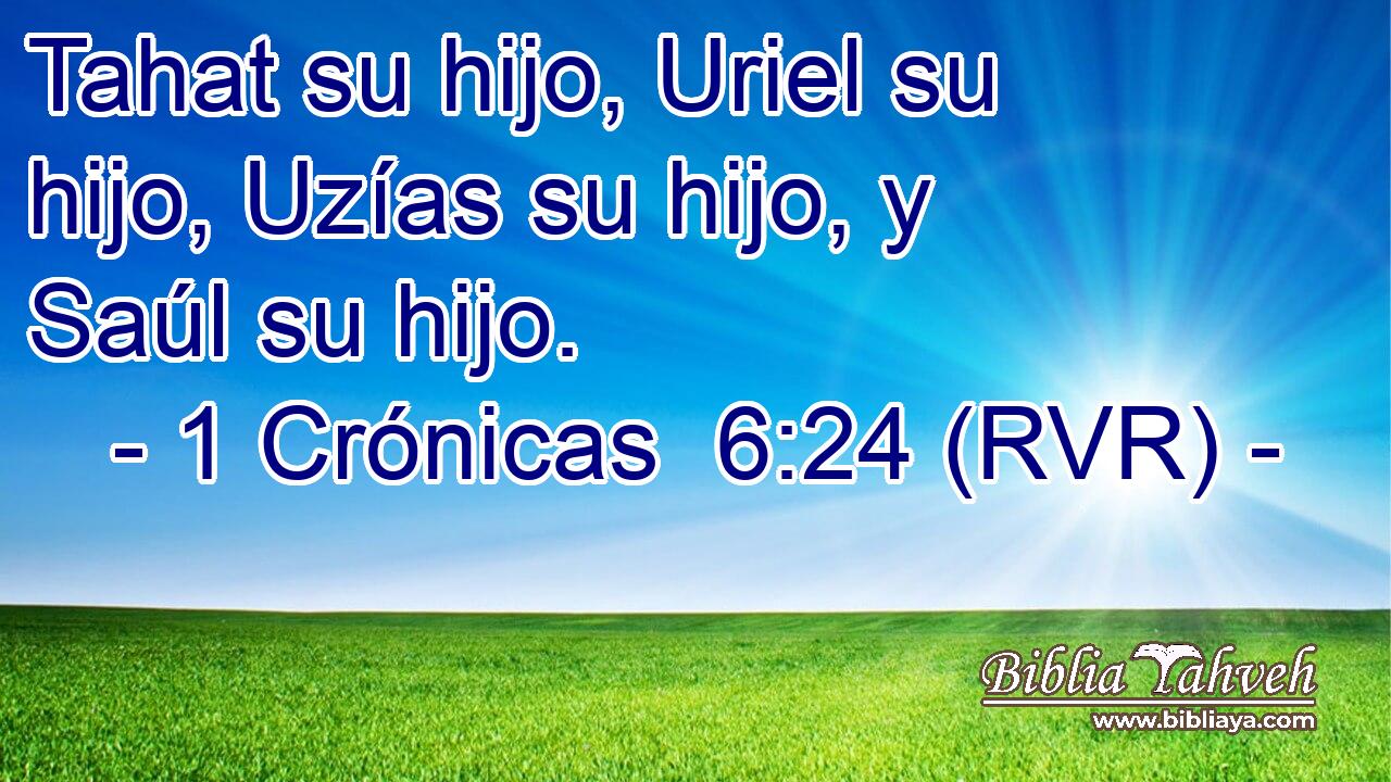Tahat su hijo, Uriel su hijo, Uzías su hijo, y Saúl su hijo.