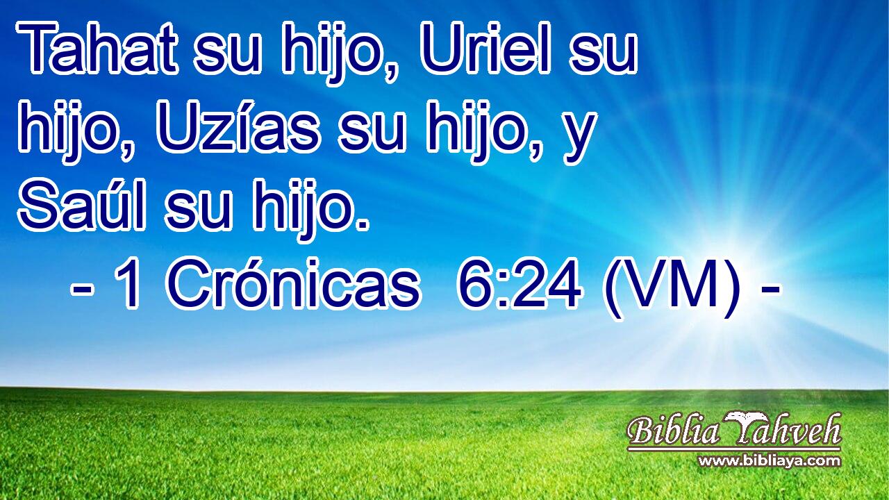  Tahat su hijo, Uriel su hijo, Uzías su hijo, y Saúl su hijo. 