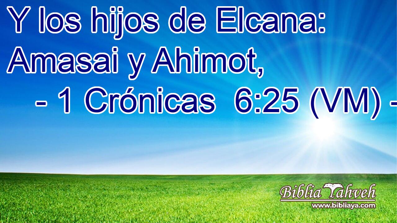  Y los hijos de Elcana: Amasai y Ahimot, 