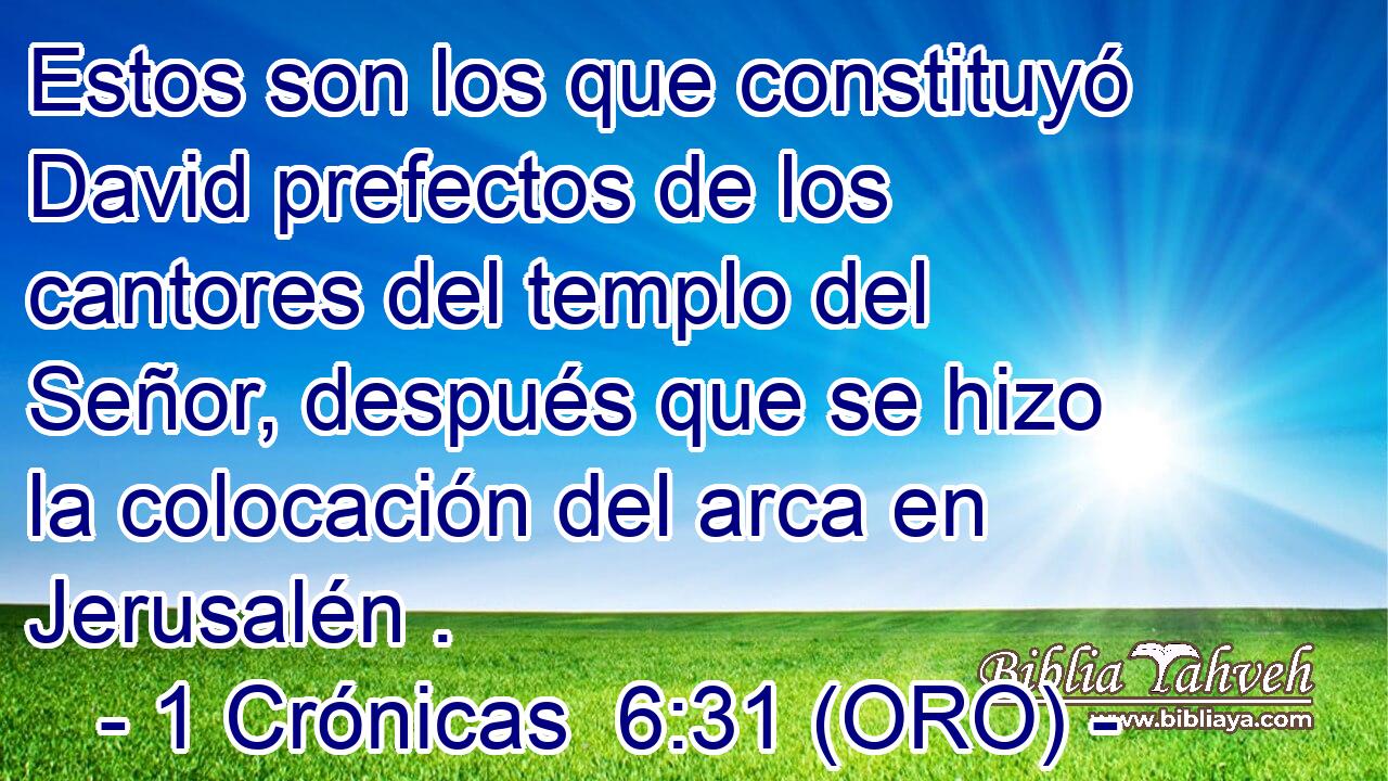  Estos son los que constituyó David prefectos de los cantores del templo del Señor, después que se hizo la colocación del arca en Jerusalén . 