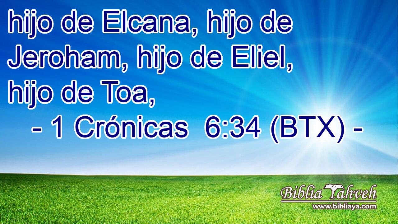 hijo de Elcana, hijo de Jeroham, hijo de Eliel, hijo de Toa,