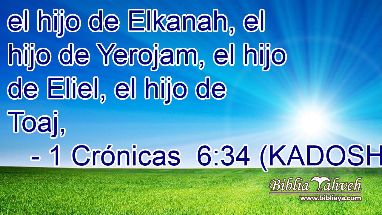  el hijo de Elkanah, el hijo de Yerojam, el hijo de Eliel, el hijo de Toaj, 