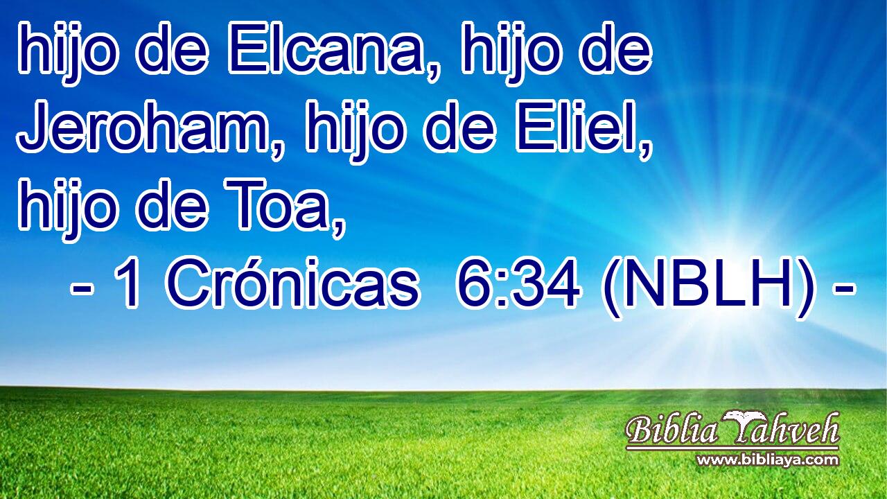  hijo de Elcana, hijo de Jeroham, hijo de Eliel, hijo de Toa, 
