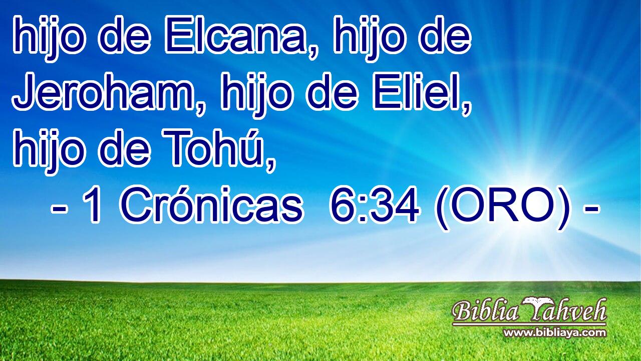  hijo de Elcana, hijo de Jeroham, hijo de Eliel, hijo de Tohú, 