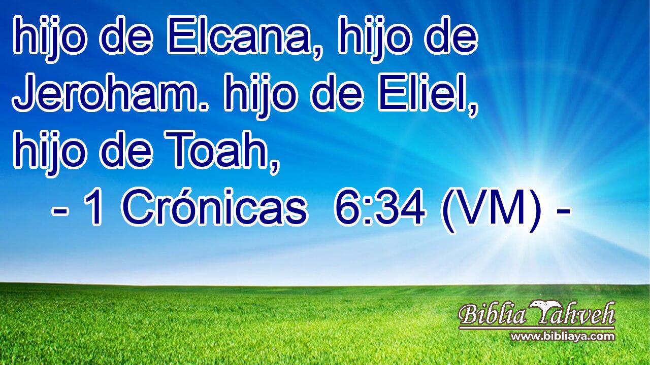  hijo de Elcana, hijo de Jeroham. hijo de Eliel, hijo de Toah, 