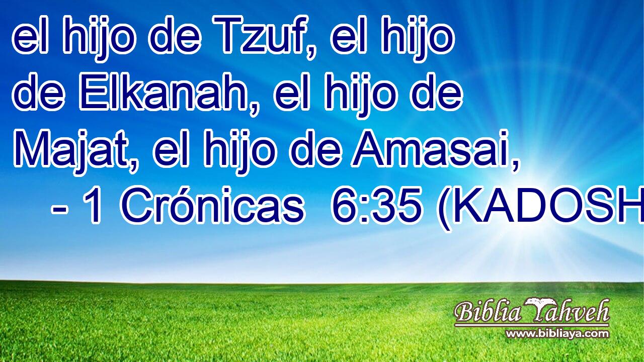  el hijo de Tzuf, el hijo de Elkanah, el hijo de Majat, el hijo de Amasai, 
