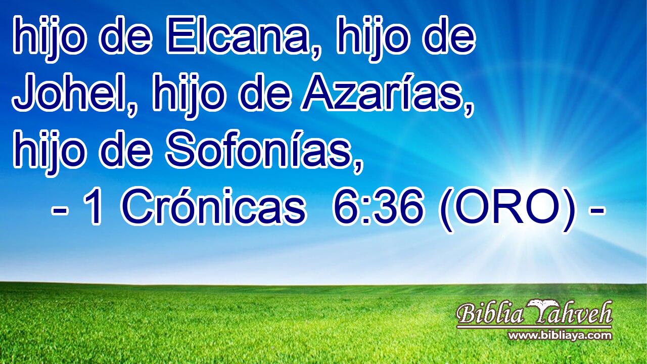  hijo de Elcana, hijo de Johel, hijo de Azarías, hijo de Sofonías, 