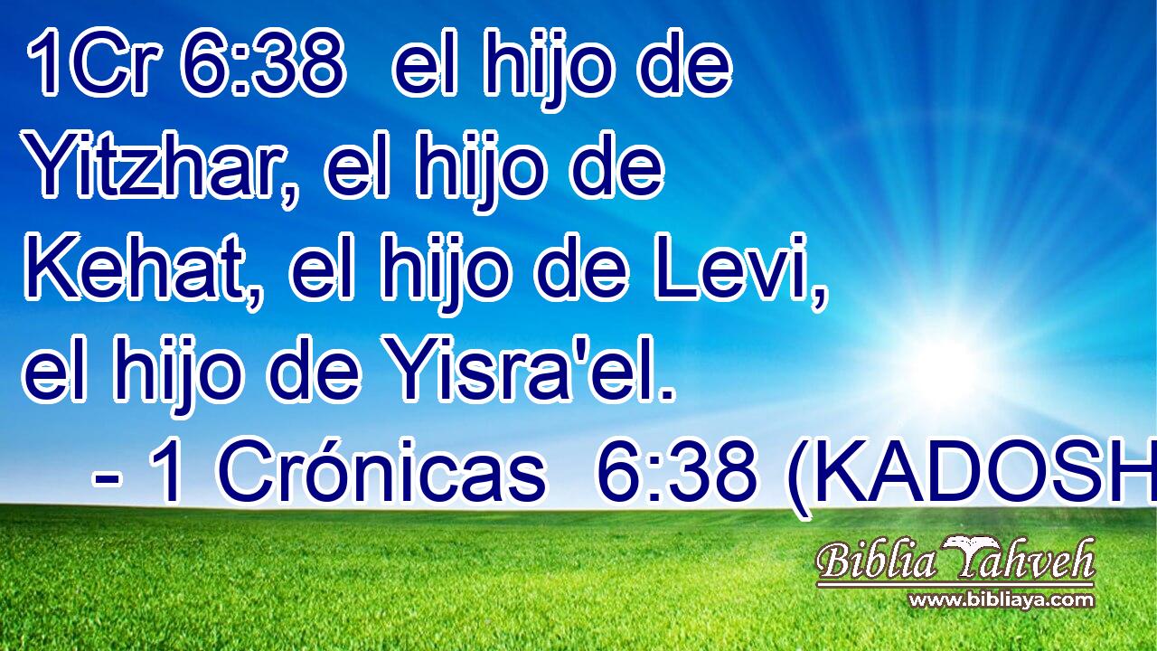  el hijo de Yitzhar, el hijo de Kehat, el hijo de Levi, el hijo de Yisra'el. 