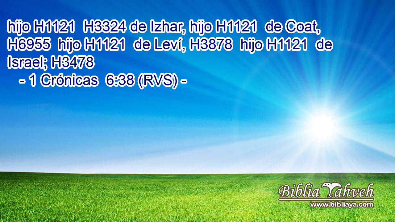 hijo H1121  H3324 de Izhar, hijo H1121  de Coat, H6955  hijo H1121  de Leví, H3878  hijo H1121  de Israel; H3478  