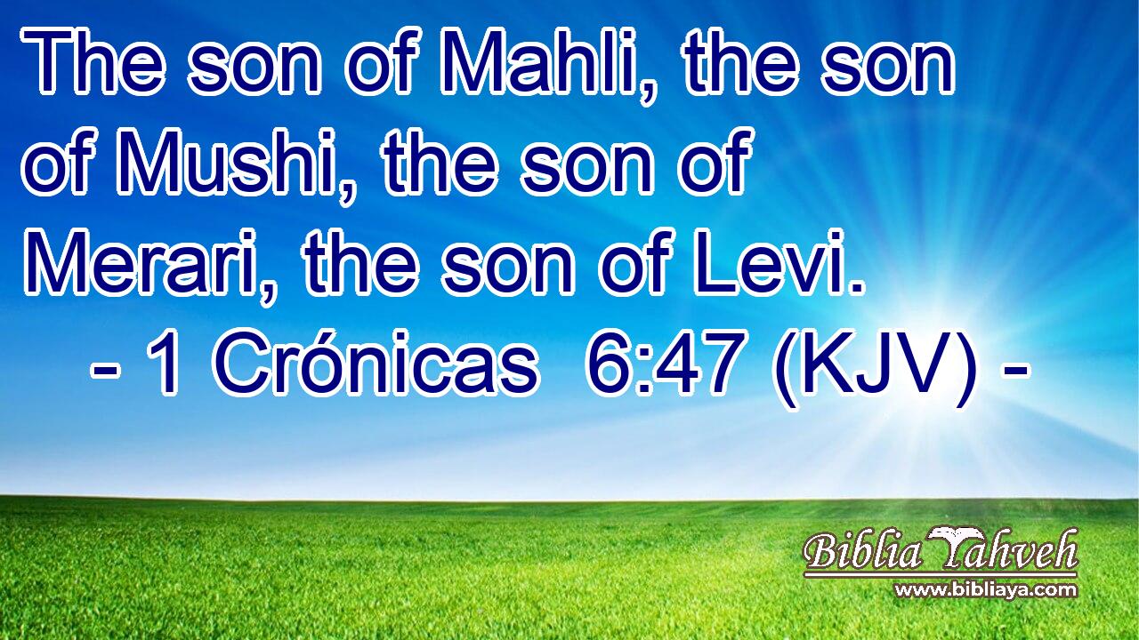 The son of Mahli, the son of Mushi, the son of Merari, the son of Levi.