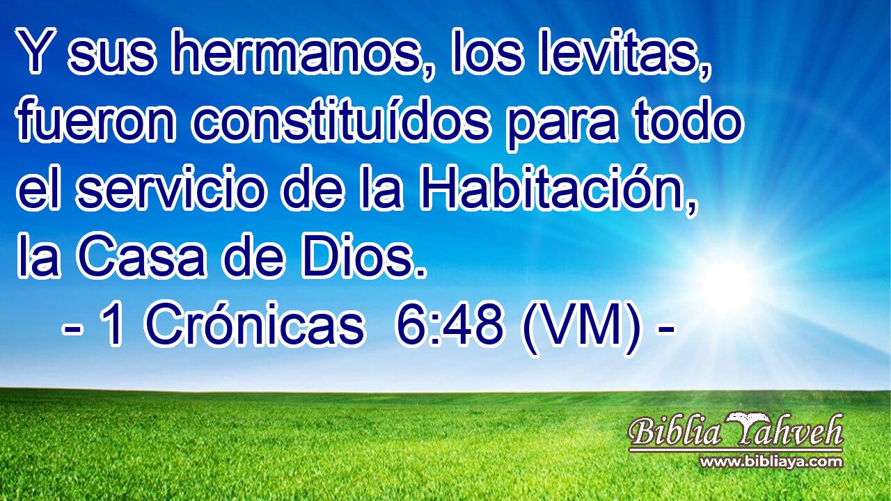 Y sus hermanos, los levitas, fueron constituídos para todo el servicio de la Habitación, la Casa de Dios. 