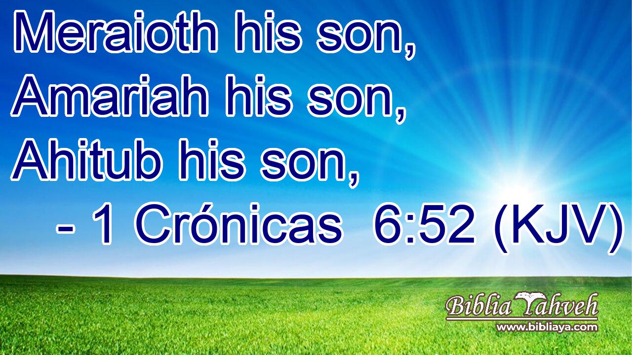 Meraioth his son, Amariah his son, Ahitub his son,