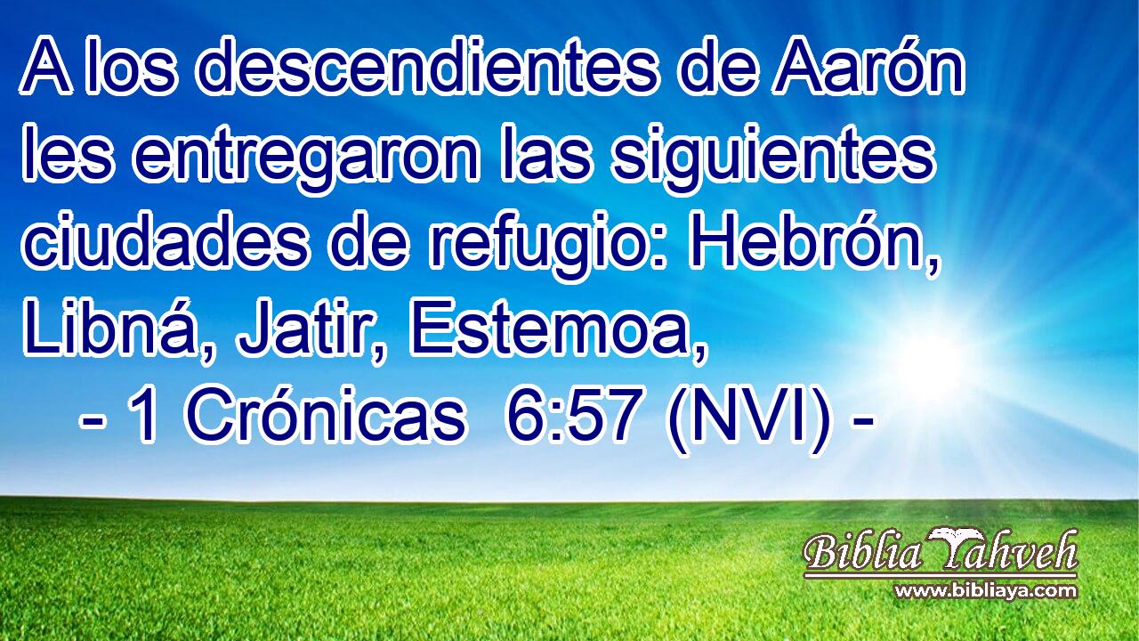  A los descendientes de Aarón les entregaron las siguientes ciudades de refugio: Hebrón, Libná, Jatir, Estemoa, 