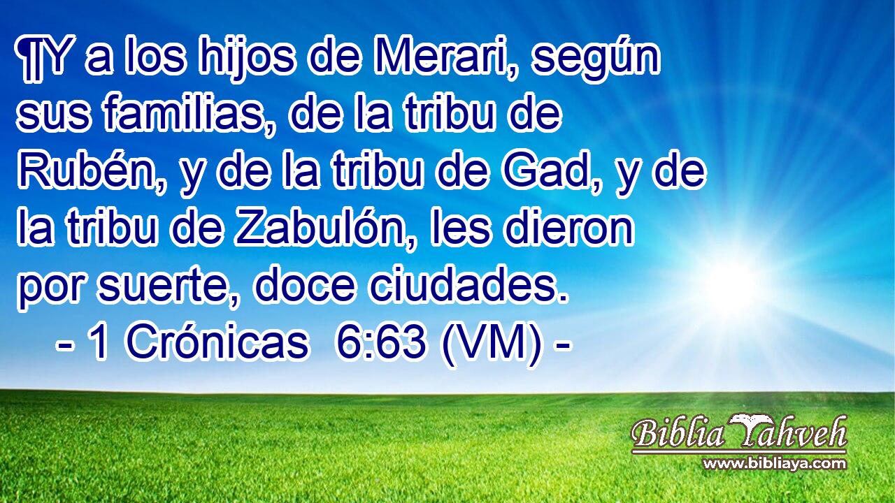  ¶Y a los hijos de Merari, según sus familias, de la tribu de Rubén, y de la tribu de Gad, y de la tribu de Zabulón, les dieron por suerte, doce ciudades. 
