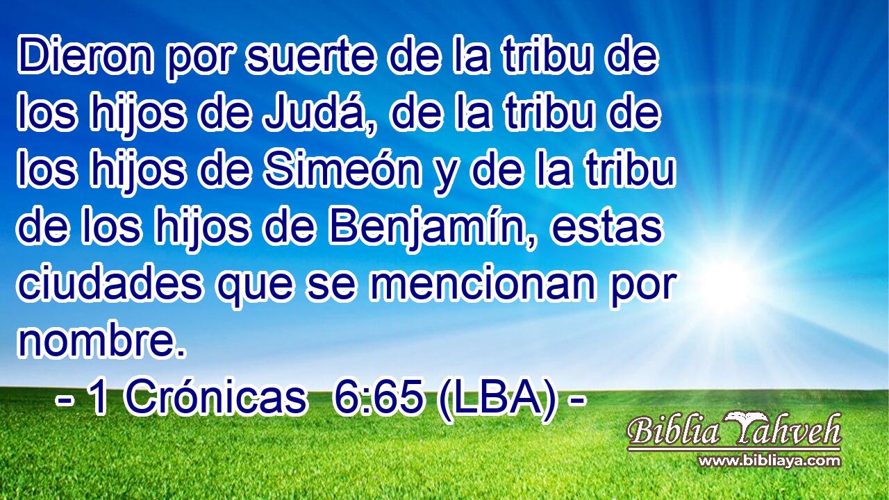 Dieron por suerte de la tribu de los hijos de Judá, de la tribu de los hijos de Simeón y de la tribu de los hijos de Benjamín, estas ciudades que se mencionan por nombre.