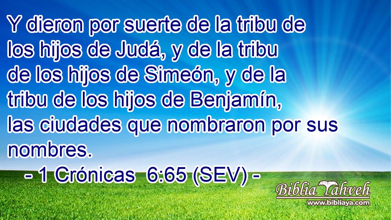 Y dieron por suerte de la tribu de los hijos de Judá, y de la tribu de los hijos de Simeón, y de la tribu de los hijos de Benjamín, las ciudades que nombraron por sus nombres.
