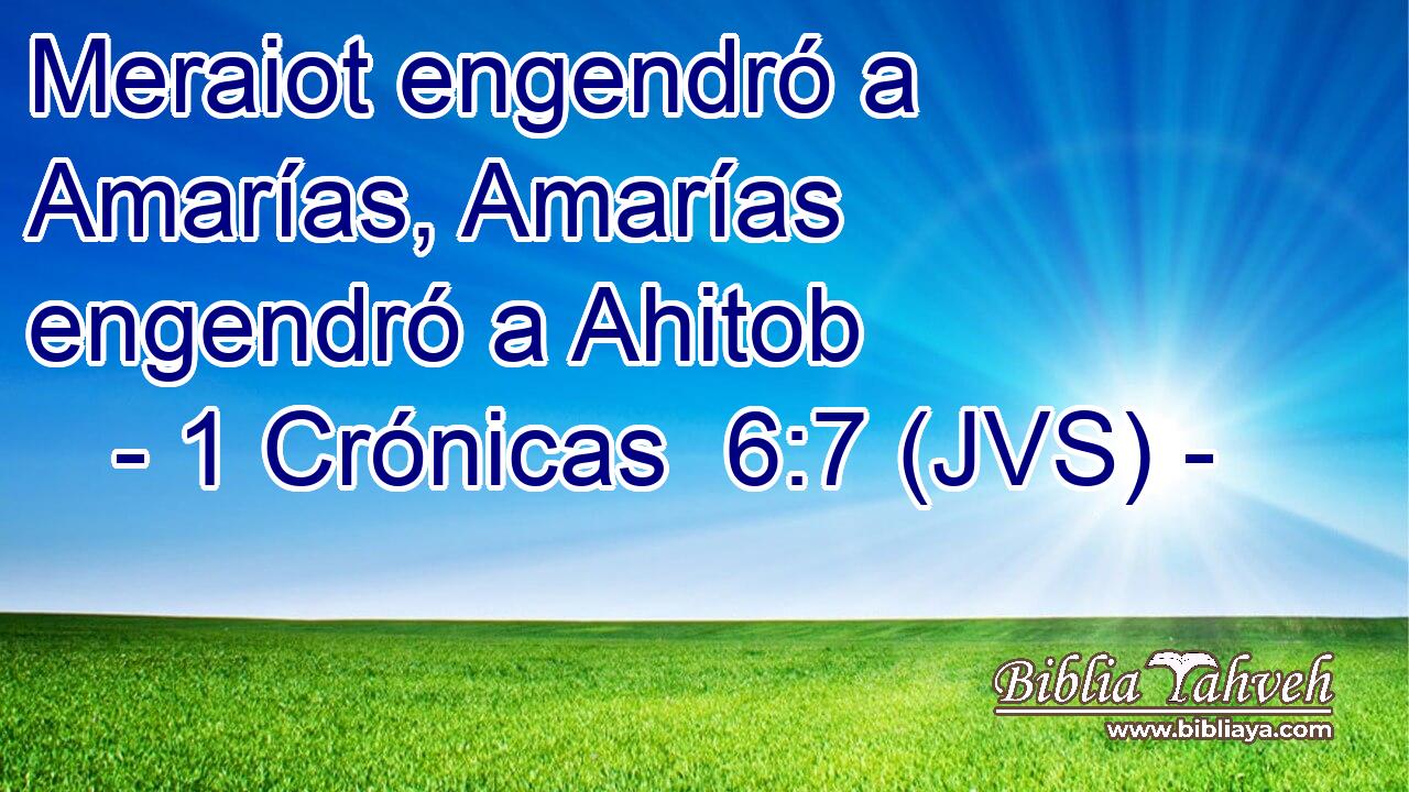 Meraiot engendró a Amarías, Amarías engendró a Ahitob