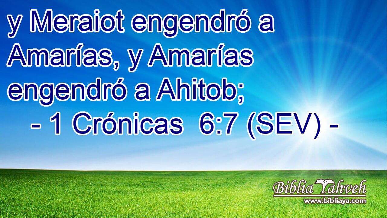 y Meraiot engendró a Amarías, y Amarías engendró a Ahitob;