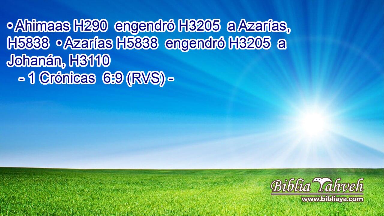 • Ahimaas H290  engendró H3205  a Azarías, H5838  • Azarías H5838  engendró H3205  a Johanán, H3110  