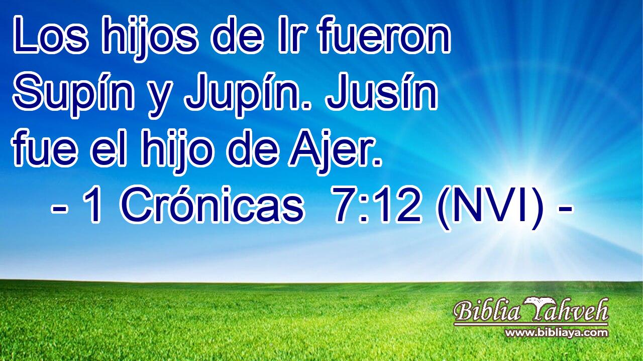  Los hijos de Ir fueron Supín y Jupín. Jusín fue el hijo de Ajer. 