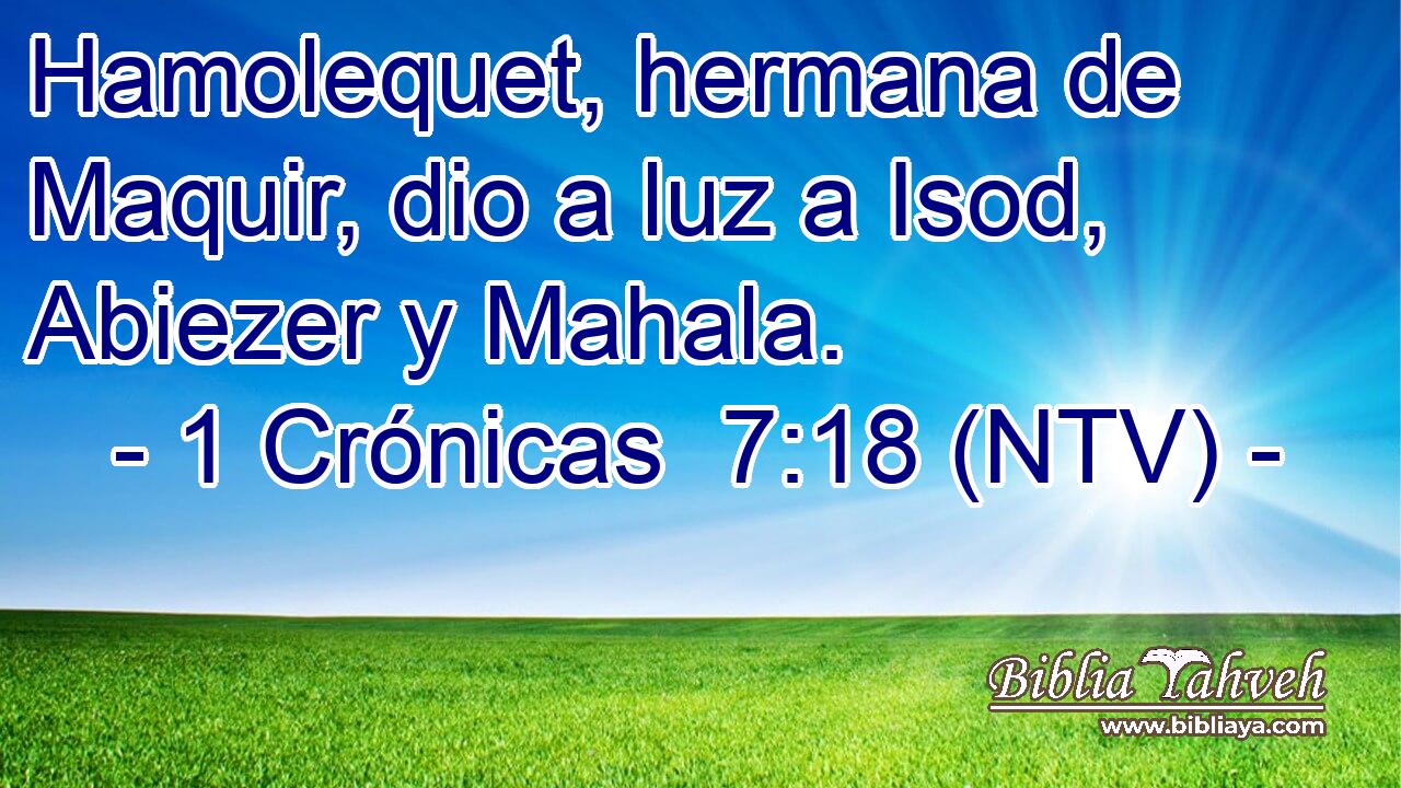 Hamolequet, hermana de Maquir, dio a luz a Isod, Abiezer y Mahala.