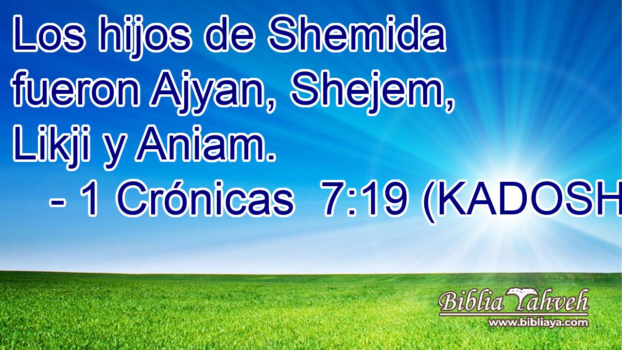  Los hijos de Shemida fueron Ajyan, Shejem, Likji y Aniam. 