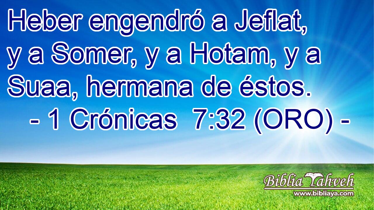  Heber engendró a Jeflat, y a Somer, y a Hotam, y a Suaa, hermana de éstos. 