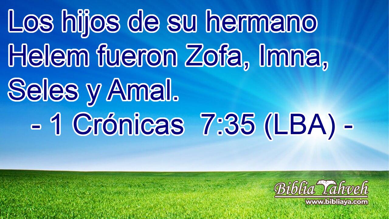 Los hijos de su hermano Helem fueron Zofa, Imna, Seles y Amal.