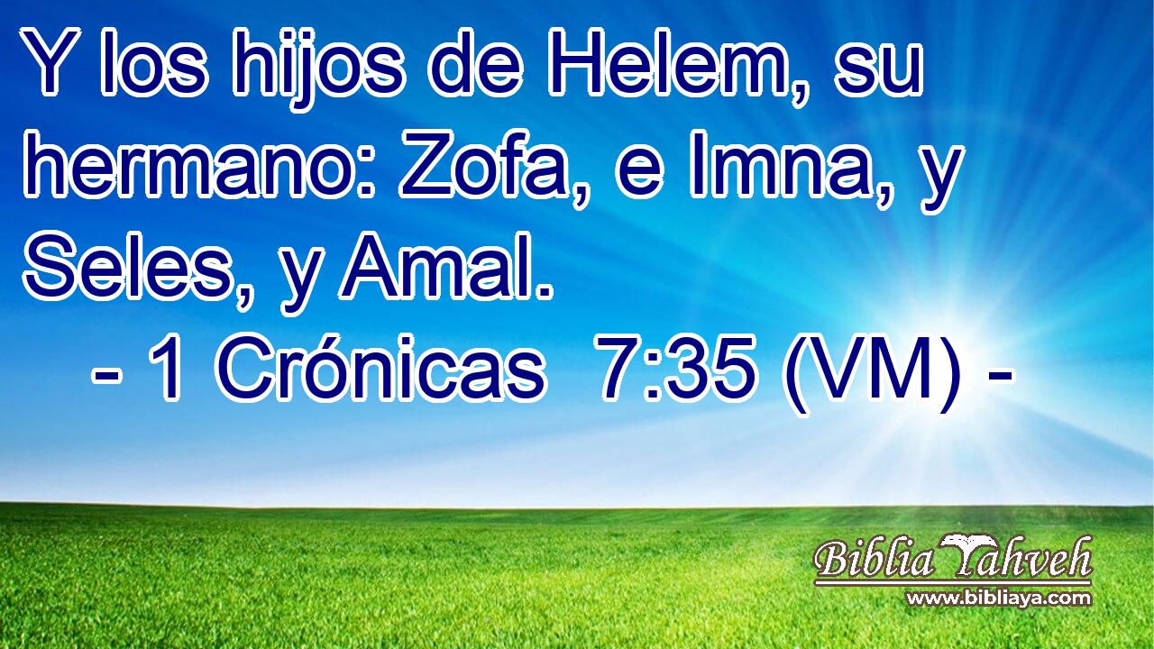  Y los hijos de Helem, su hermano: Zofa, e Imna, y Seles, y Amal. 