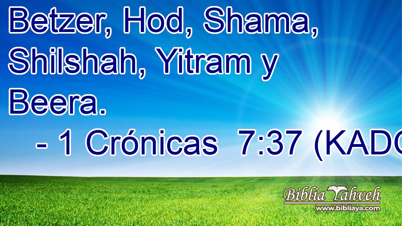  Betzer, Hod, Shama, Shilshah, Yitram y Beera. 