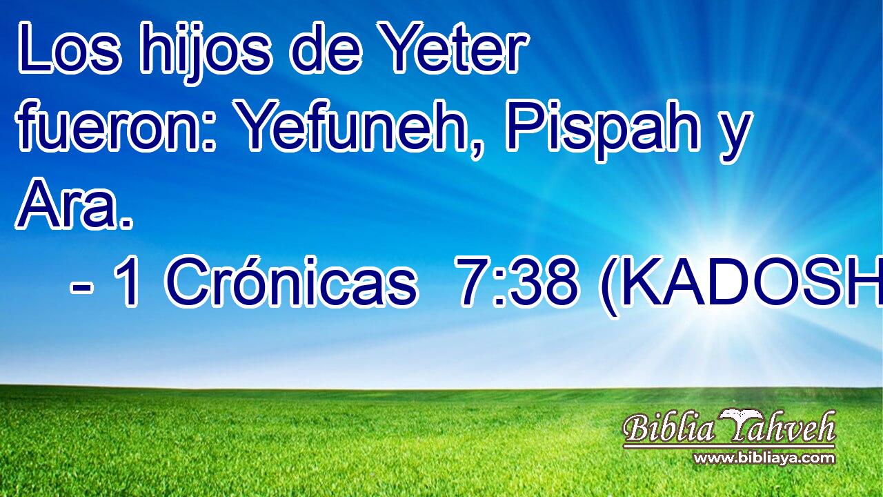  Los hijos de Yeter fueron: Yefuneh, Pispah y Ara. 