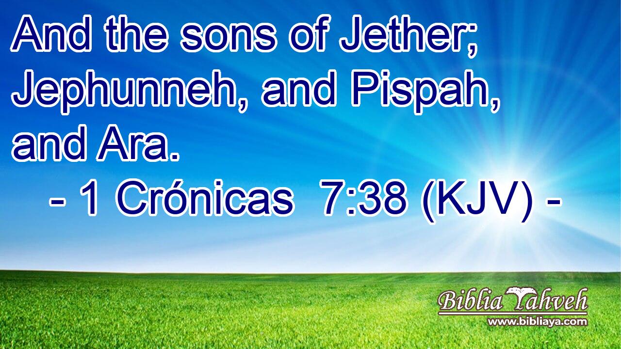 And the sons of Jether; Jephunneh, and Pispah, and Ara.