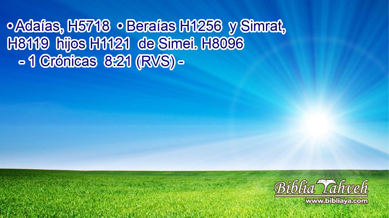 • Adaías, H5718  • Beraías H1256  y Simrat, H8119  hijos H1121  de Simei. H8096  