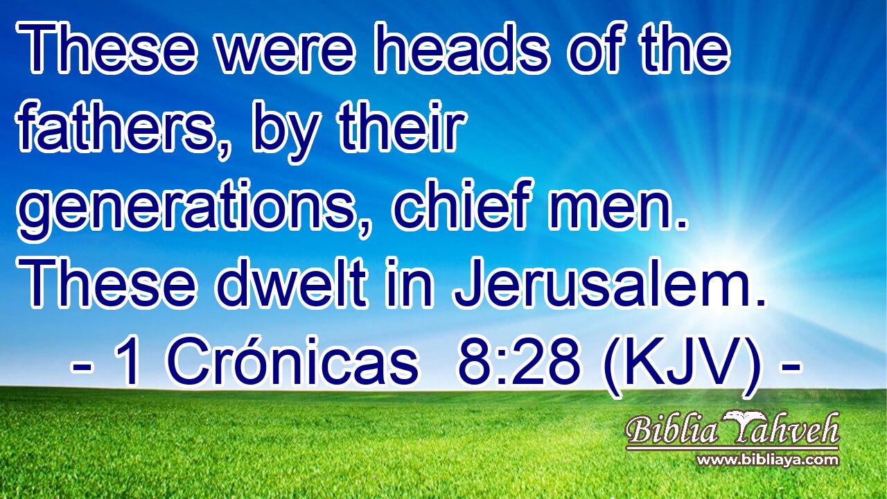 These were heads of the fathers, by their generations, chief men. These dwelt in Jerusalem.