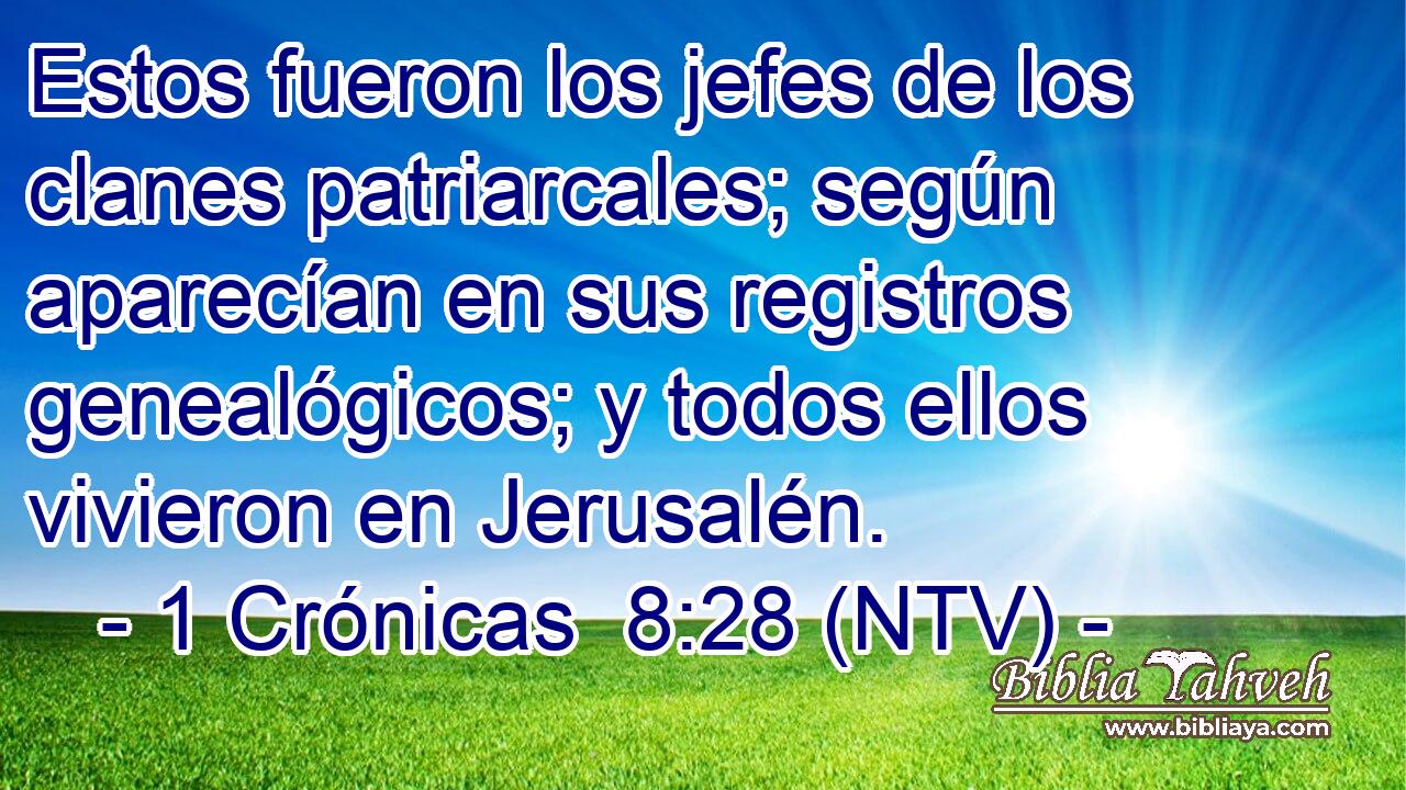 Estos fueron los jefes de los clanes patriarcales; según aparecían en sus registros genealógicos; y todos ellos vivieron en Jerusalén.