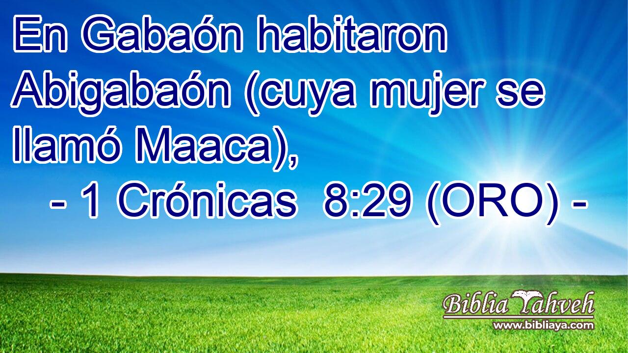  En Gabaón habitaron Abigabaón (cuya mujer se llamó Maaca), 