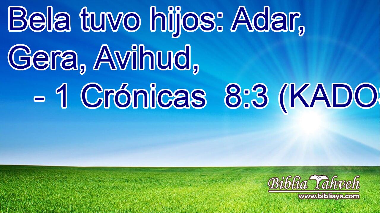  Bela tuvo hijos: Adar, Gera, Avihud, 
