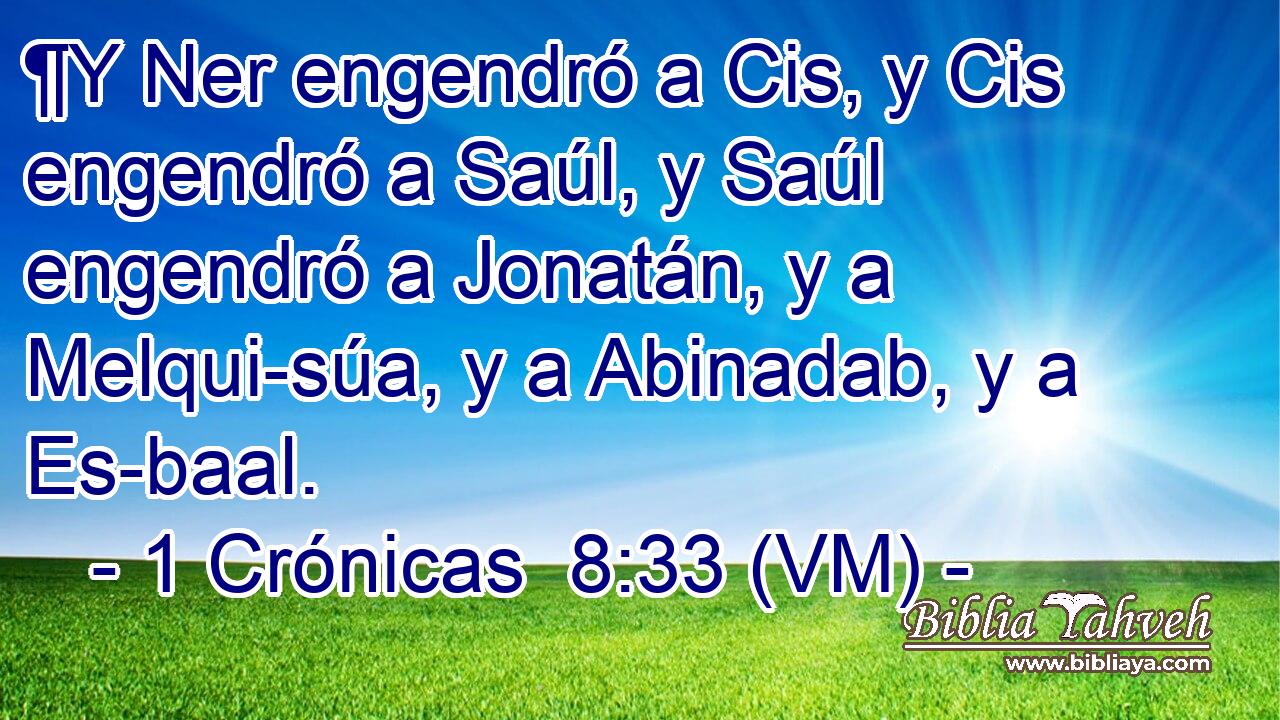  ¶Y Ner engendró a Cis, y Cis engendró a Saúl, y Saúl engendró a Jonatán, y a Melqui-súa, y a Abinadab, y a Es-baal. 