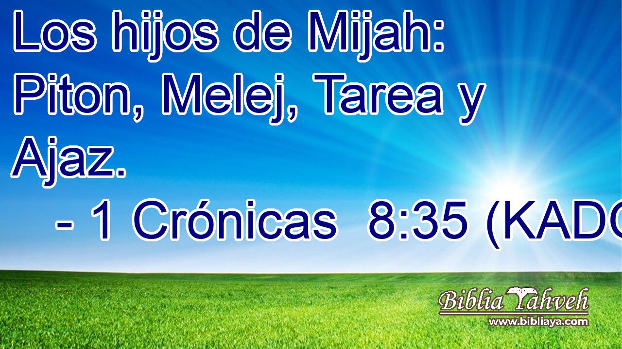  Los hijos de Mijah: Piton, Melej, Tarea y Ajaz. 