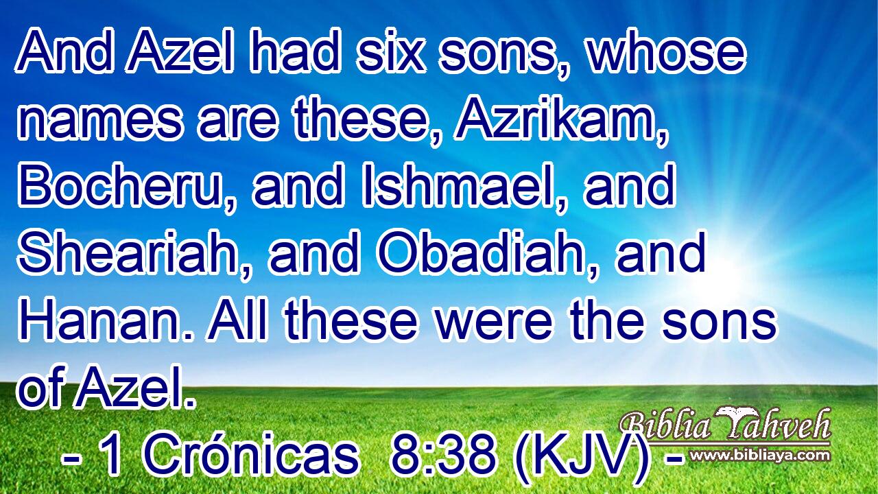 And Azel had six sons, whose names are these, Azrikam, Bocheru, and Ishmael, and Sheariah, and Obadiah, and Hanan. All these were the sons of Azel.