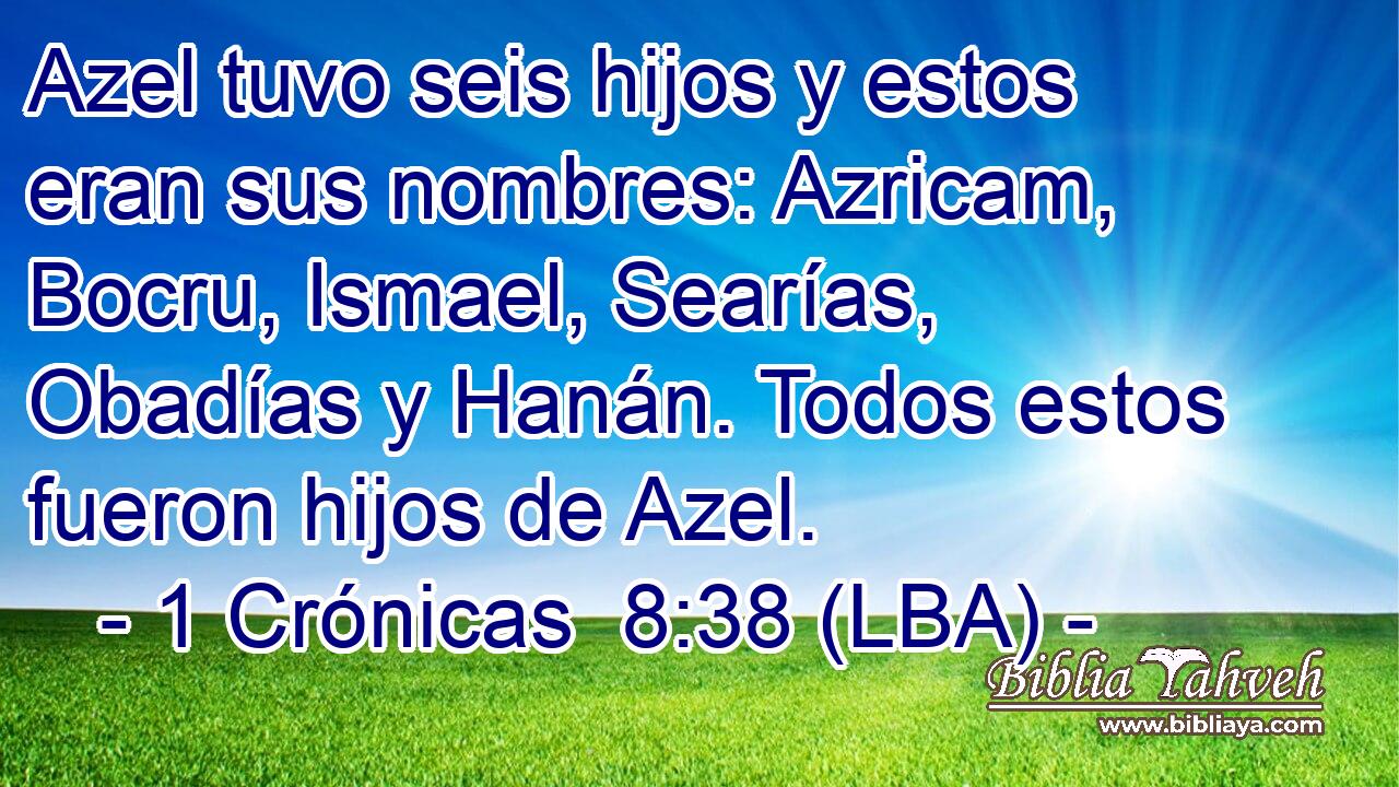 Azel tuvo seis hijos y estos eran sus nombres: Azricam, Bocru, Ismael, Searías, Obadías y Hanán. Todos estos fueron hijos de Azel.