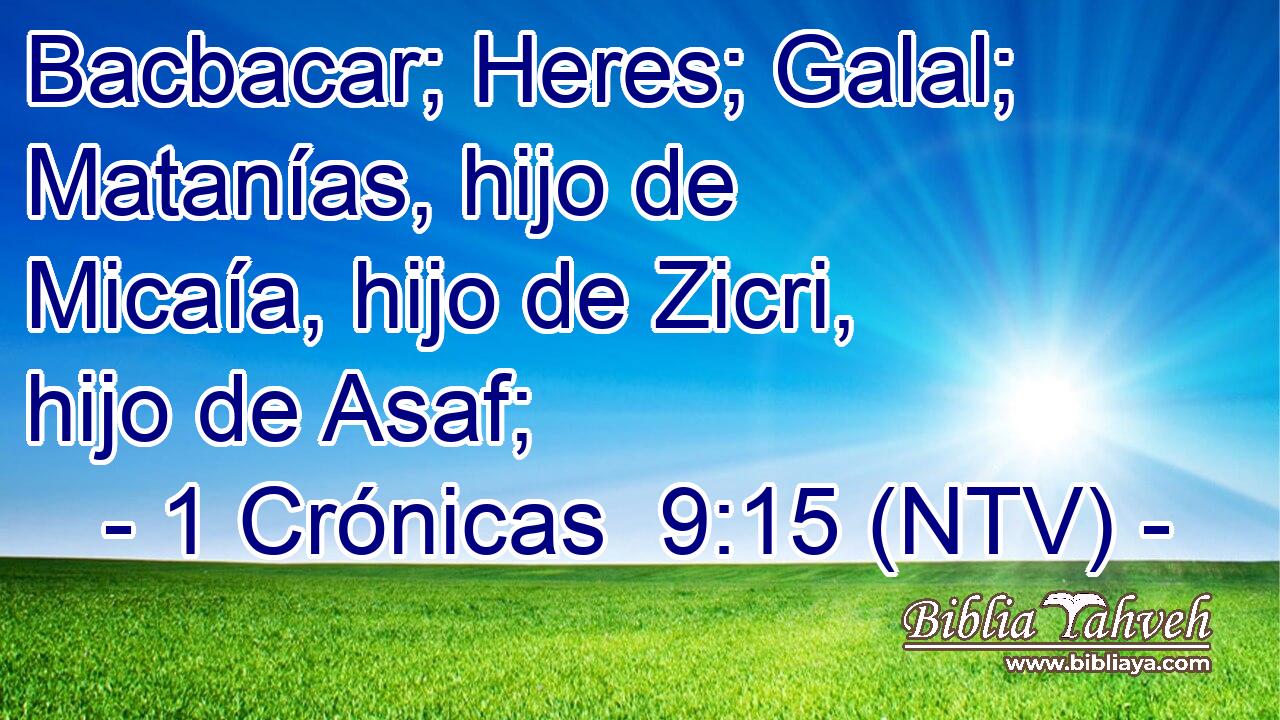 Bacbacar; Heres; Galal; Matanías, hijo de Micaía, hijo de Zicri, hijo de Asaf;